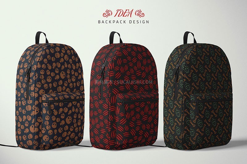 100种万圣节无缝图案背景素材,AI PAT格式